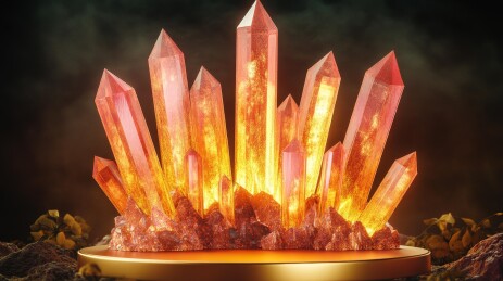 璀璨晶簇展台上的耀眼之光