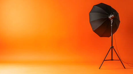 橙色摄影棚背景