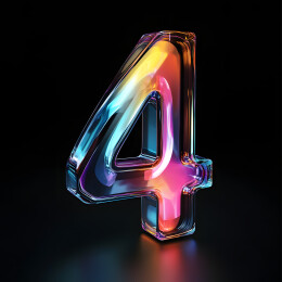 数字4玻璃琉璃彩色材质