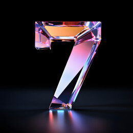 数字7玻璃琉璃彩色材质