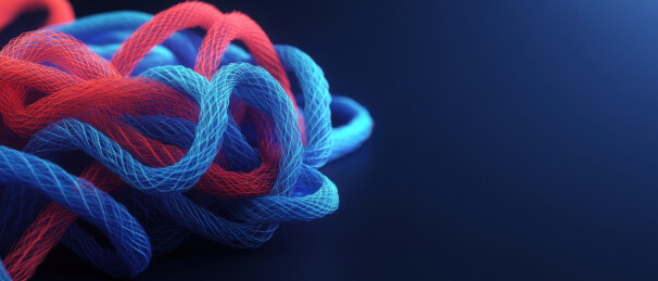 红蓝交织的绳结