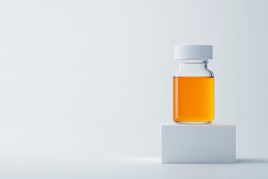 白色方块上透明小瓶