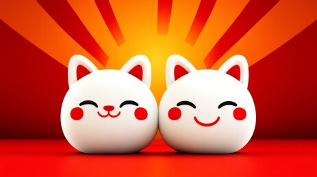 可爱猫咪新年贺卡