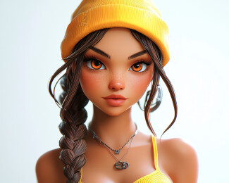3d卡通美女