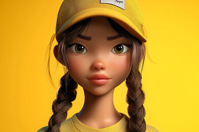 3d卡通美女头像