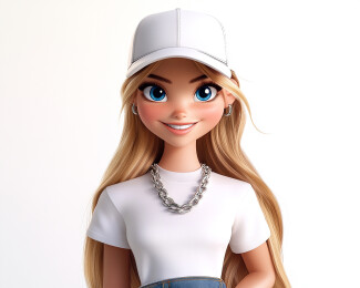 3d卡通美女头像