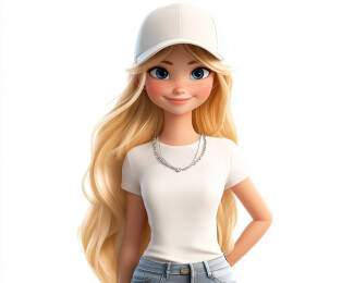 3d卡通美女头像