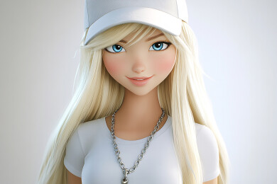 3d卡通美女头像