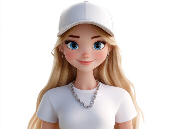 3d卡通美女头像
