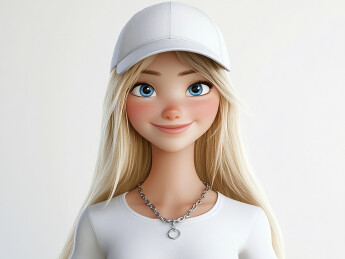 3d卡通美女头像