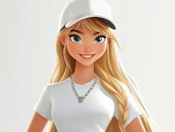3d卡通美女头像