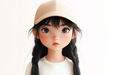 3d卡通美女头像