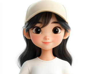 3d卡通美女头像