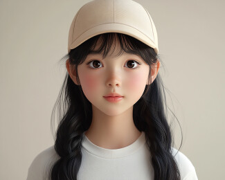 3d卡通美女头像