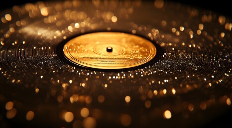 闪耀的金色黑胶唱片