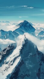 极限挑战登山征服者登顶成功背景