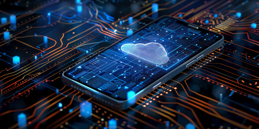 手机网络云盘科技背景