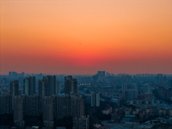 上海黄浦江夜景城市天际线