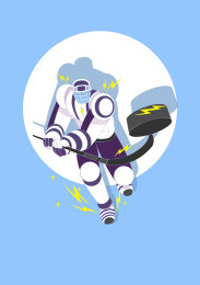 冰球冬季体育运动扁平插画