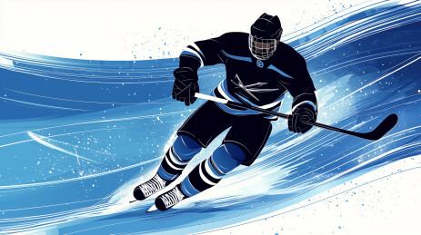 正在进行冰球运动的男人