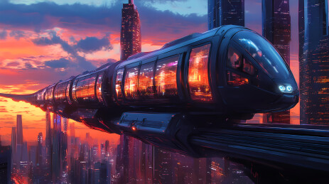 未来城市空中列车