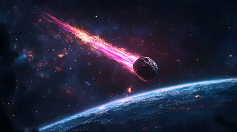 陨石撞击地球宇宙奇观