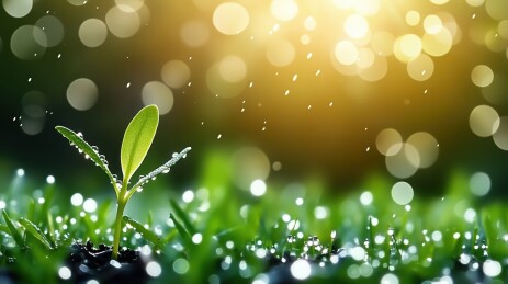 雨后新芽破土而出