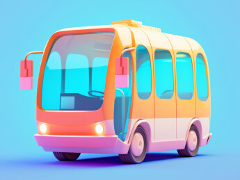 卡通风格的迷你巴士