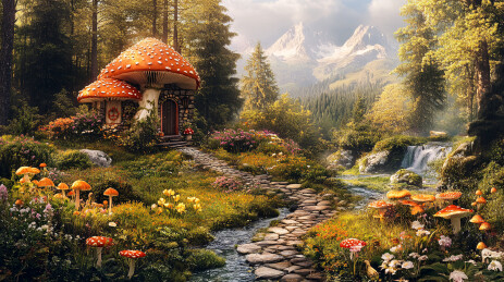 山林中的蘑菇屋