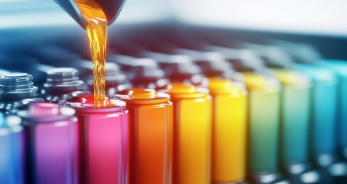 彩色油墨填充过程