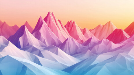 低多边形梦幻山峰