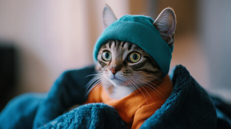 戴帽的猫咪