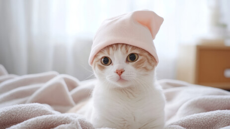 戴帽子的猫咪
