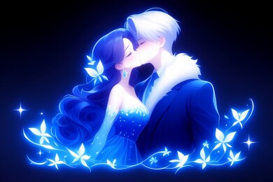 蓝色恋人深情一吻