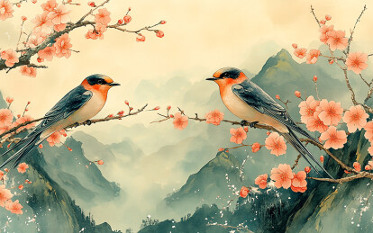春天的燕子插画