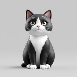 一只黑白小猫