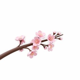 一枝梅花含苞待放