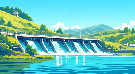立体卡通水坝
