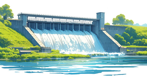 立体卡通水坝