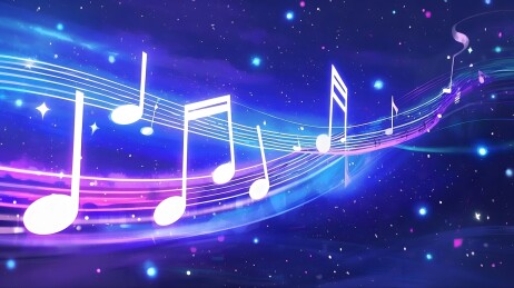 星空下歌声悠扬插画