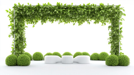 清新唯美的春天户外展台