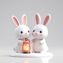 两只可爱的小兔子