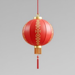 中国新年红灯笼挂起来