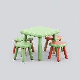 儿童桌椅套装的简约设计