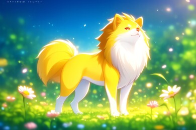 金色犬只田园风光