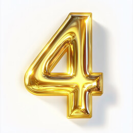 金色发光数字4