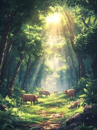 晨光中苏醒的草原