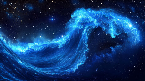 宇宙星河中的蓝色浪潮