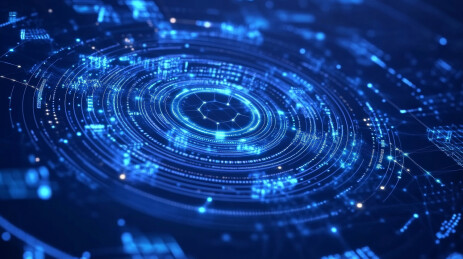 蓝色科技环形数据流