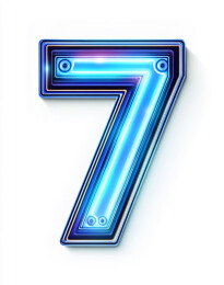 蓝色科技感数字7